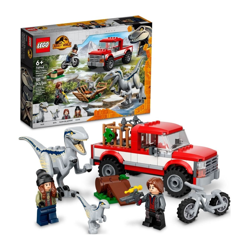 LEGO Jurassic World Blue and Beta Velociraptor Capture 76946 Building Toy Set